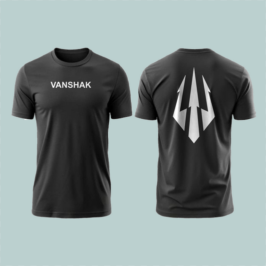 Trishul Backprint Tee –  (BLACK) | VANSHAK